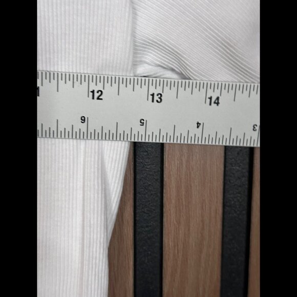 Zara Top Medium Womens White Off Shoulder Cowl Neck Chunky Knit Ribbed - Picture 3 of 7